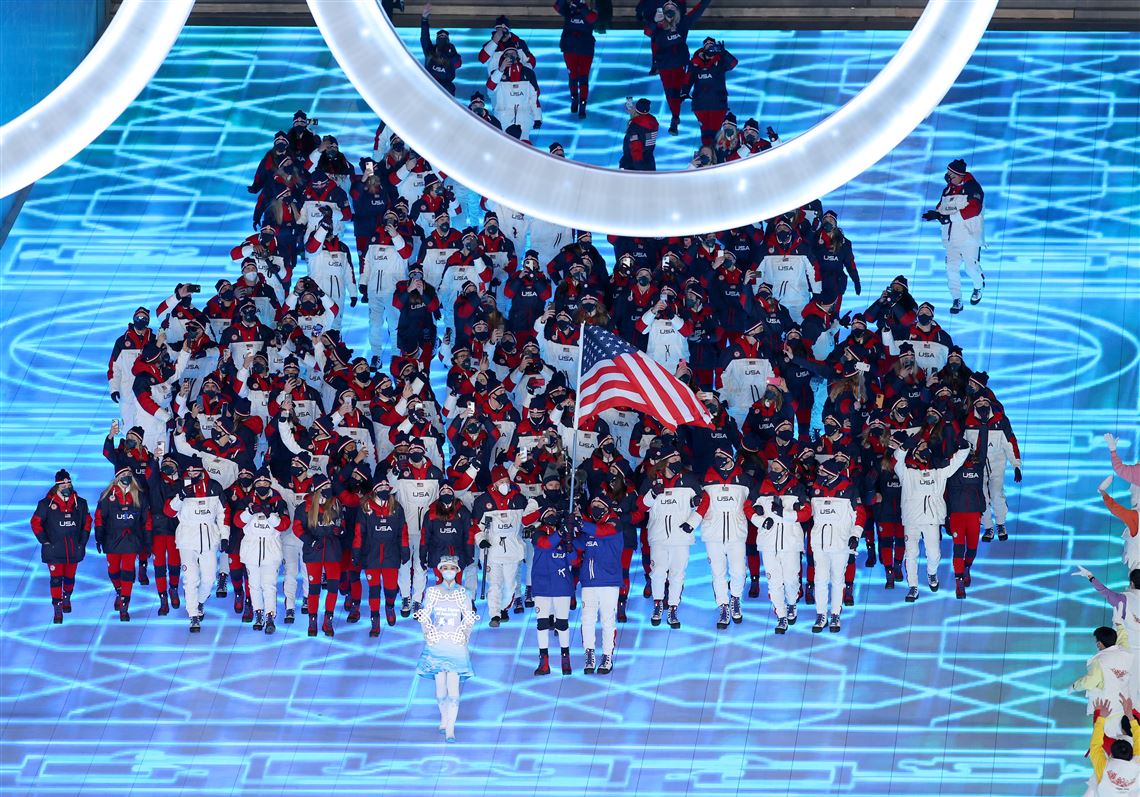 Brittany Bowe, John Shuster Lead Team USA During Parade of Nations