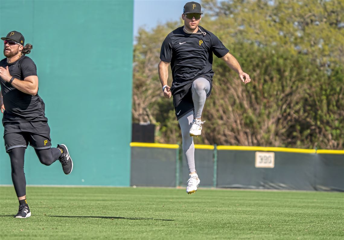 Outfielder Jason Bay of the Pittsburgh Pirates warms up before