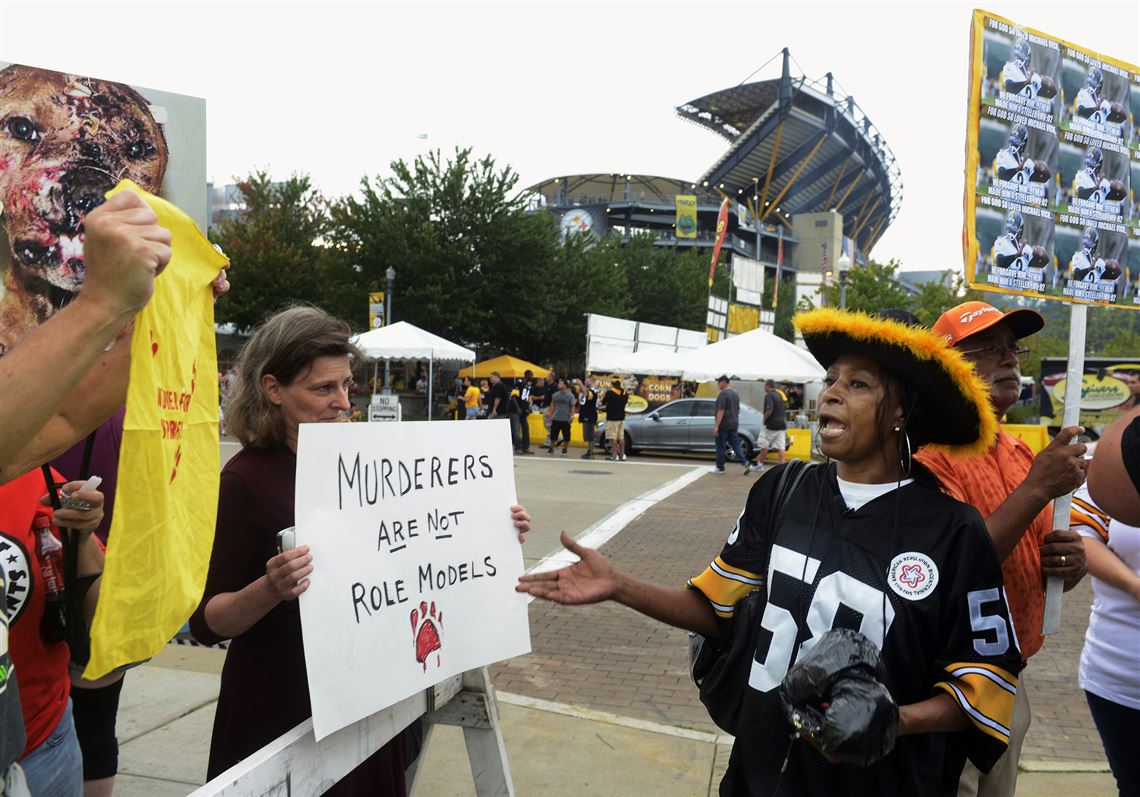 Anti-Vick group holds vigil outside Steelers game