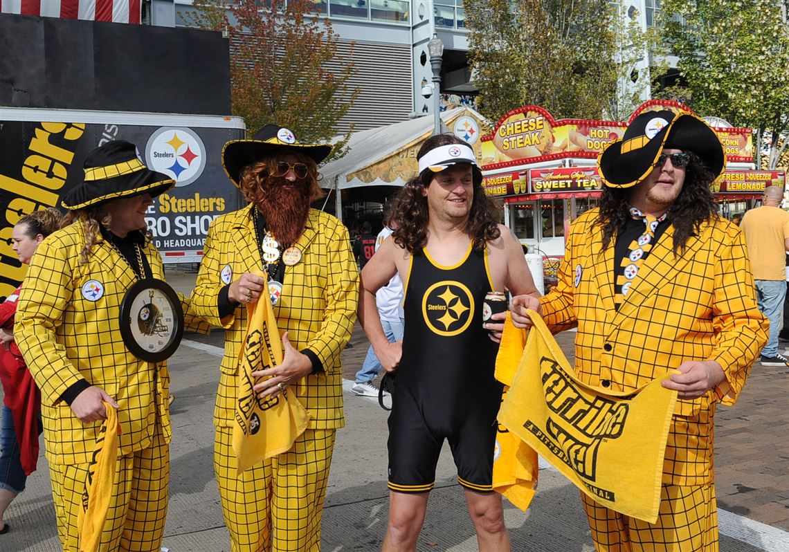 Suited up in their black and gold, Steelers fans from Iowa were a fan favorite for photographs before the start of the Steelers home opener against the 49ers at Heinz Field.