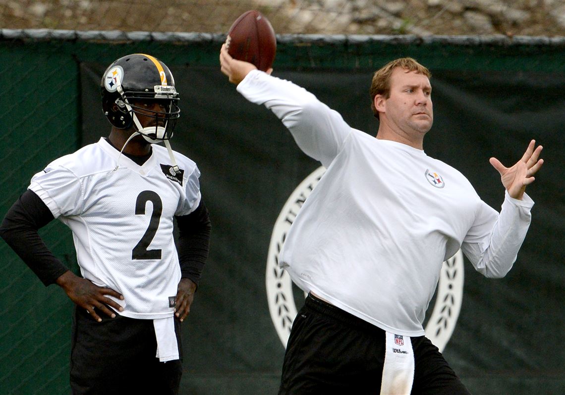 Pittsburgh Steelers quarterback Mike Vick (2) steps back to pass