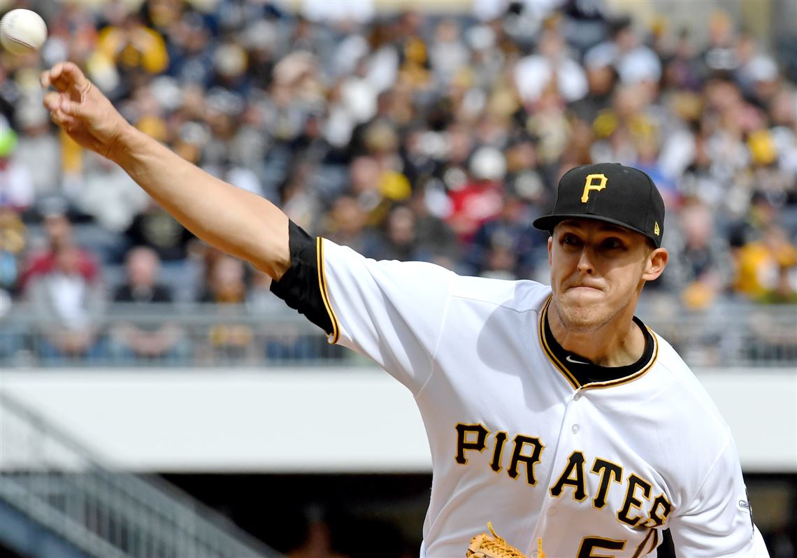 Jameson Taillon of Pittsburgh Pirates hit in head by line drive