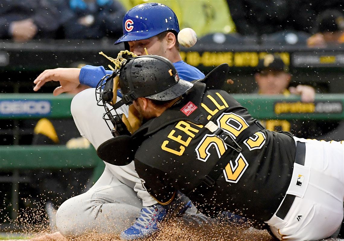 Pittsburgh Pirates catcher Francisco Cervelli stands in the dugout