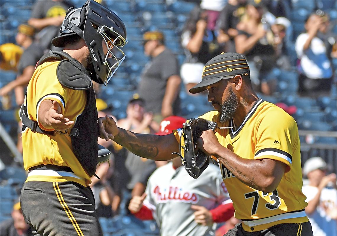 Photo: Pirates Felipe Vazquez and Francisco Cervelli celebrate in