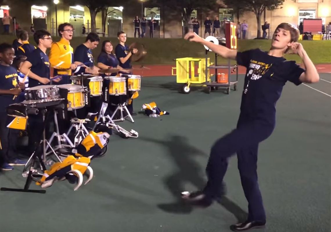 Dancing drum major raises spirits at Central Catholic