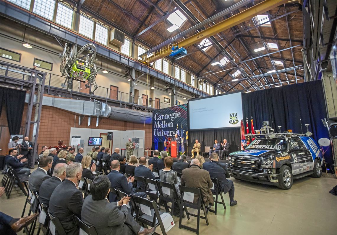 Carnegie Mellon and Army Officials attend the activation ceremony of U.S. Army Artificial Intelligence Task Force at Carnegie Mellon on Friday, Feb. 1, 2019, in Lawrenceville.  