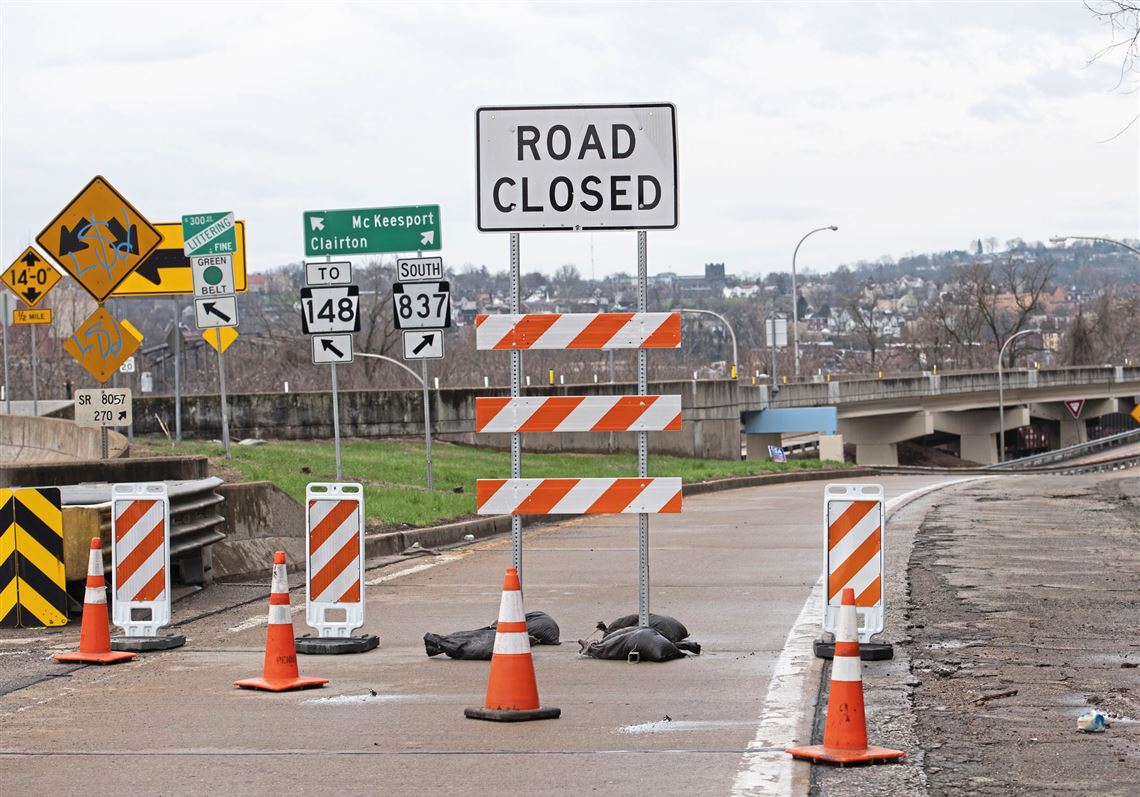 Another landslide closes Route 837 between West Mifflin and Dravosburg