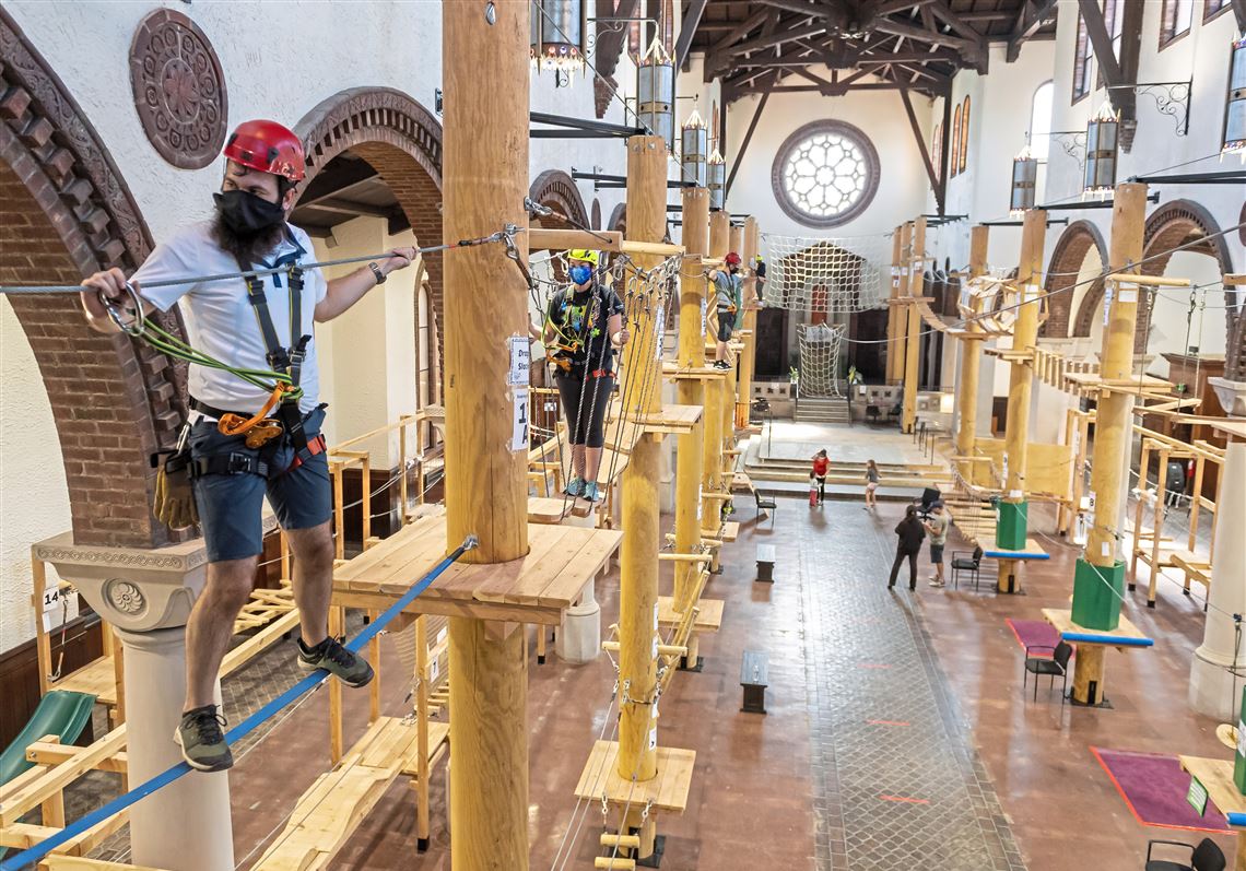 Spirits Rise Never Fall At Dragon S Den Indoor Ropes Course In A Former Church Pittsburgh Post Gazette