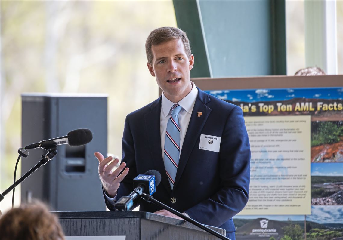 U.S. Rep. Conor Lamb at the dedication ceremony of the Gladden Acid Mine Drainage Treatment Plant  in McDonald in April. 