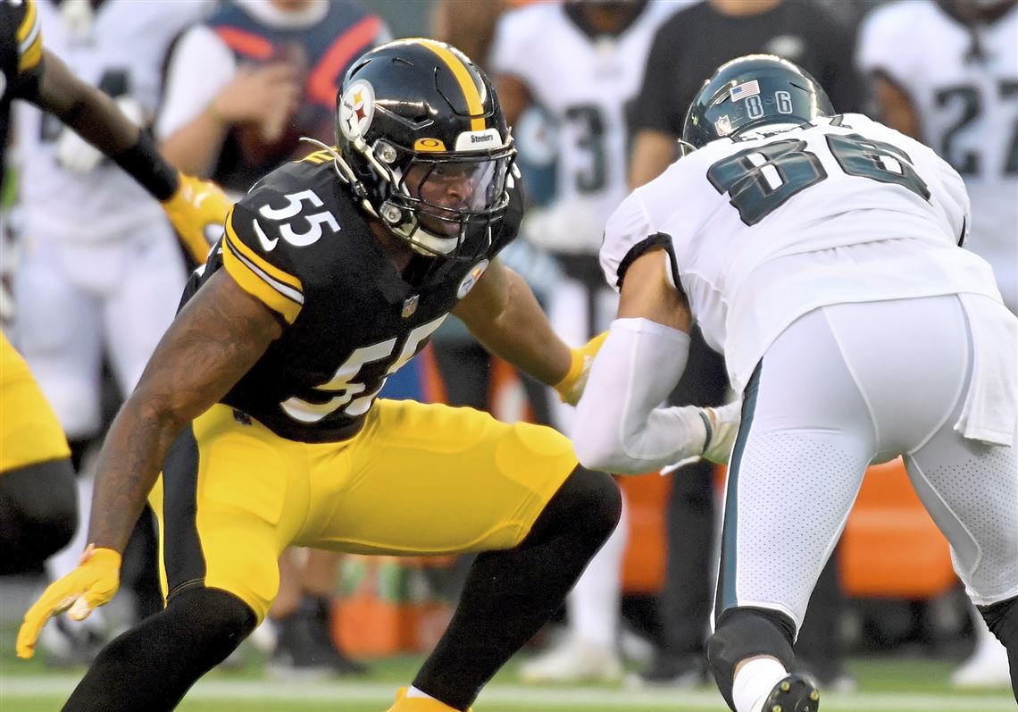 Pittsburgh Steelers inside linebacker Joe Schobert (93) reacts on defense  during an NFL football game, Sunday, Oct. 17, 2021 in Pittsburgh. (AP  Photo/Matt Durisko Stock Photo - Alamy