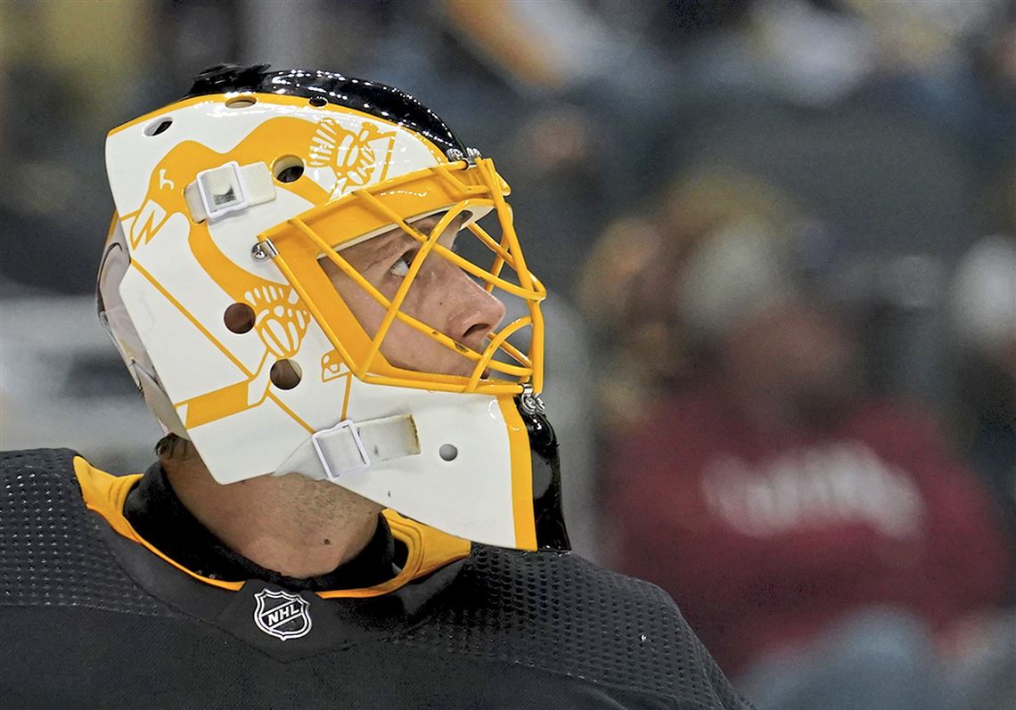 A detailed view of the back of a helmet belonging to Casey DeSmith of  News Photo - Getty Images