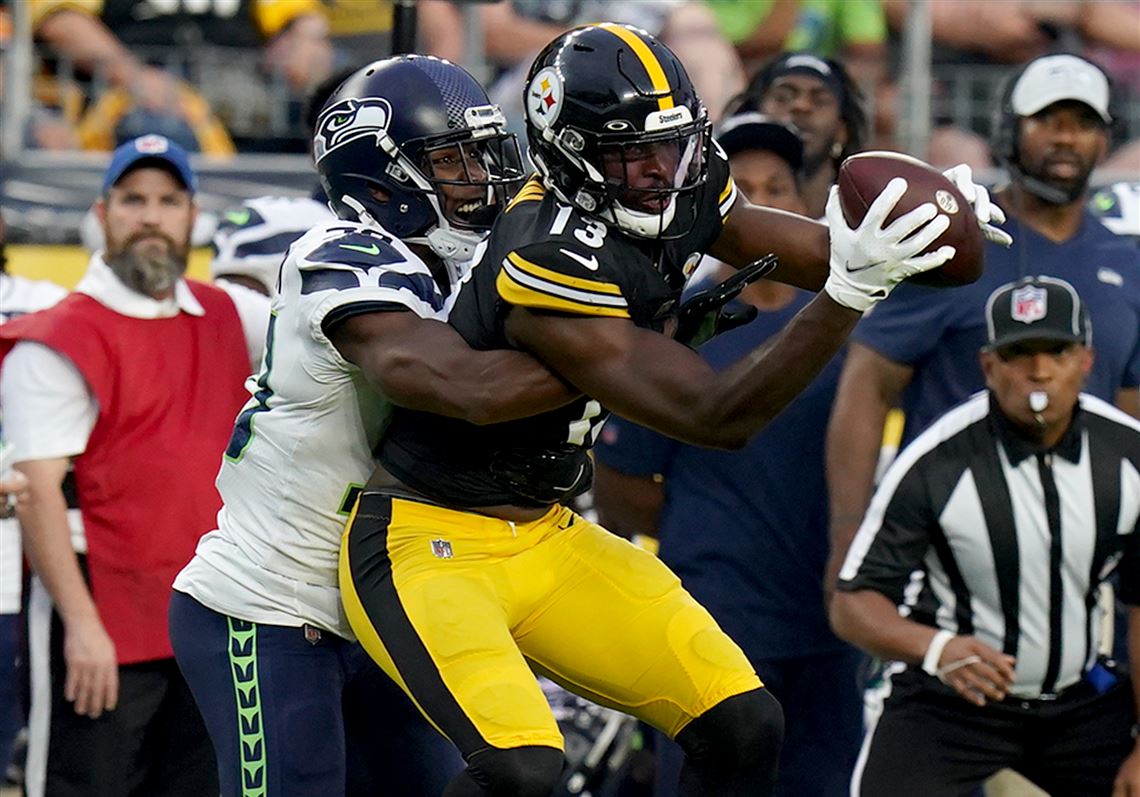 Miles Boykin of the Pittsburgh Steelers reacts after a first down News  Photo - Getty Images