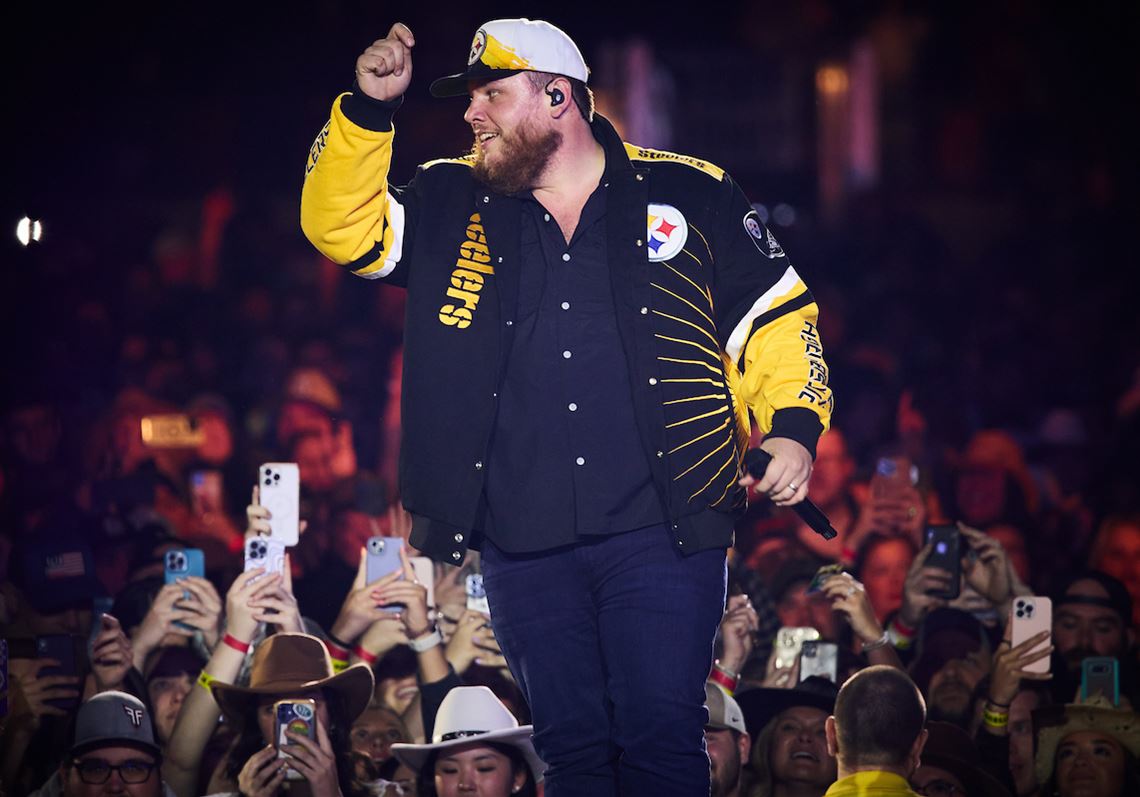 Luke Combs, joined by drinking mate Kenny Pickett, rocks the home of