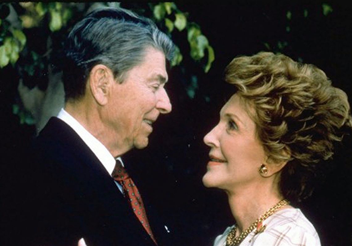 Former President Ronald Reagan and his wife Nancy are shown in this 1992 file photo. Mr. Reagan died after having suffered from Alzheimer's disease for nearly a decade. 