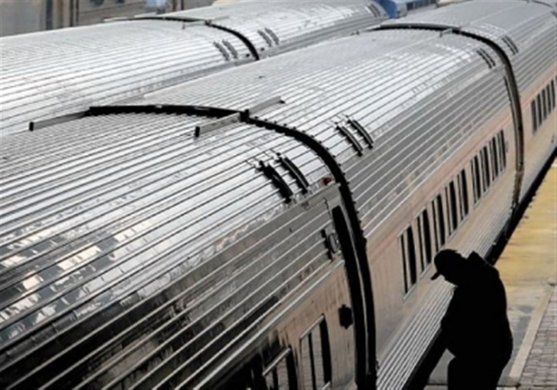 Amtrak is investing $7.3 billion on a new fleet of train sets, which includes new trains to be used for two state-supported services in Pennsylvania: the Keystone between Harrisburg and Philadelphia and the Pennsylvanian between Philadelphia and Pittsburgh. In this February 2013 photo, a man boards the Pennsylvanian..