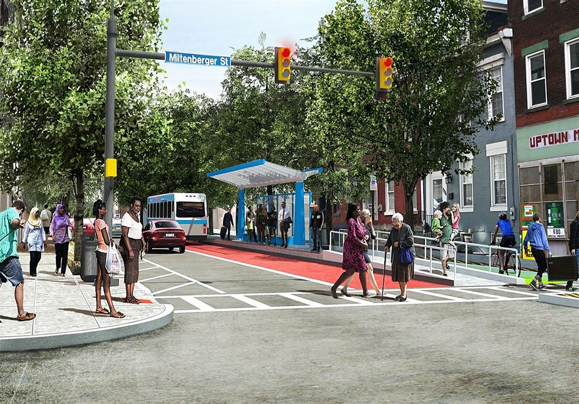 Proposed BRT system between Oakland and Downtown Pittsburgh moving to final design