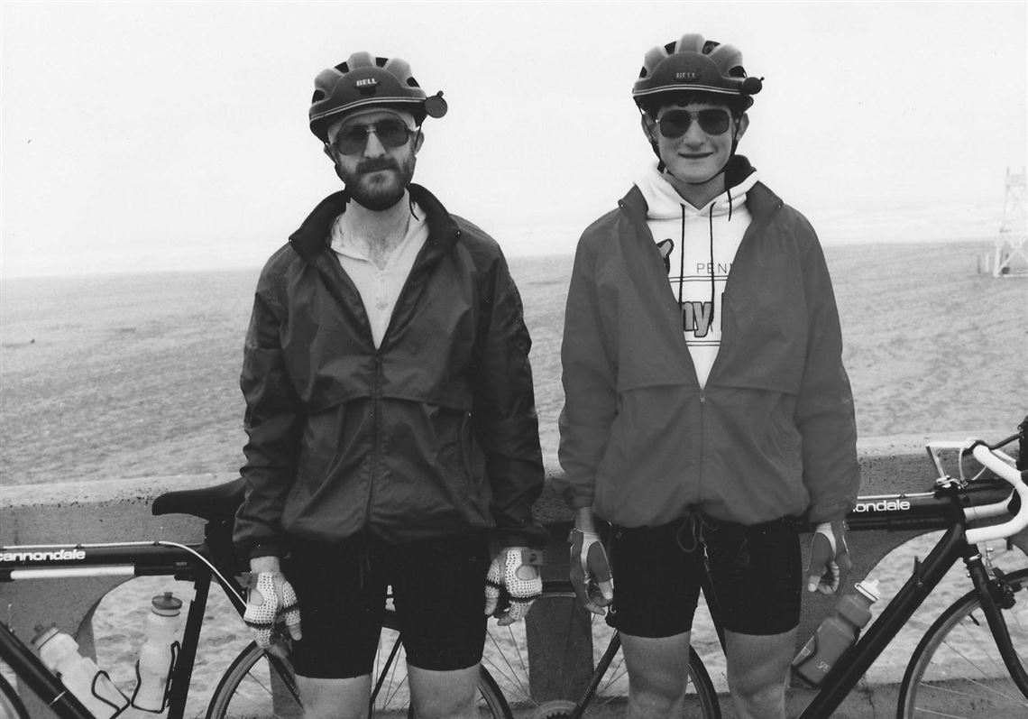 Brian Bell, left, and his brother Arthur, a safety-conscious bike rider who lost his life on Route 51.