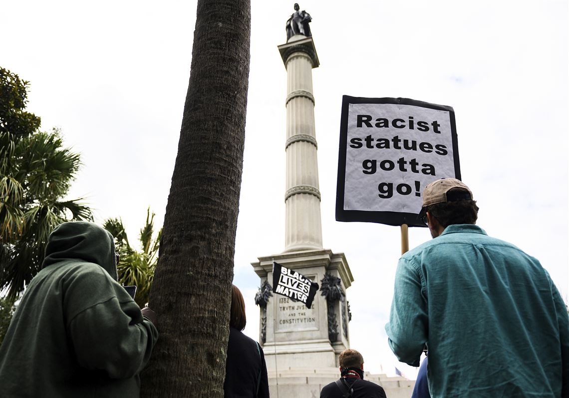 Statue of slavery advocate John C. Calhoun being removed in South Carolina Pittsburgh PostGazette