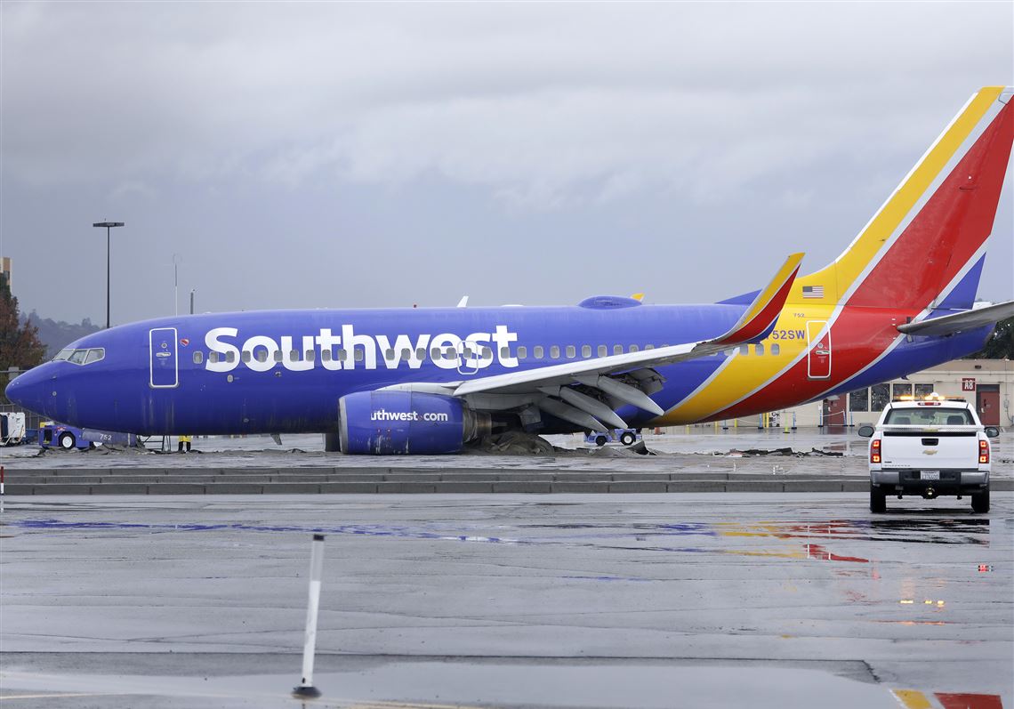 No one was hurt when a Southwest flight slid off a runway in