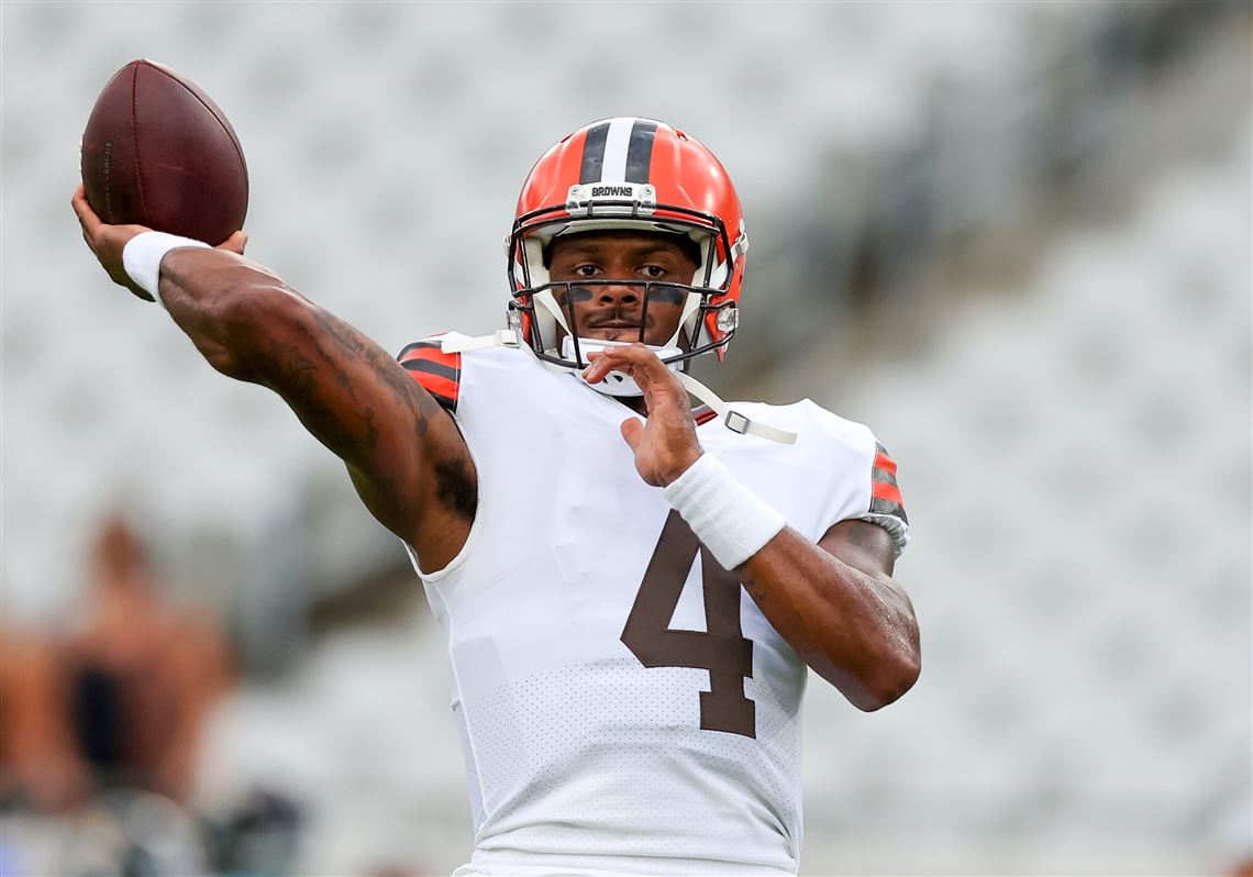 Deshaun Watson speaks before Browns' preseason opener vs. Jaguars