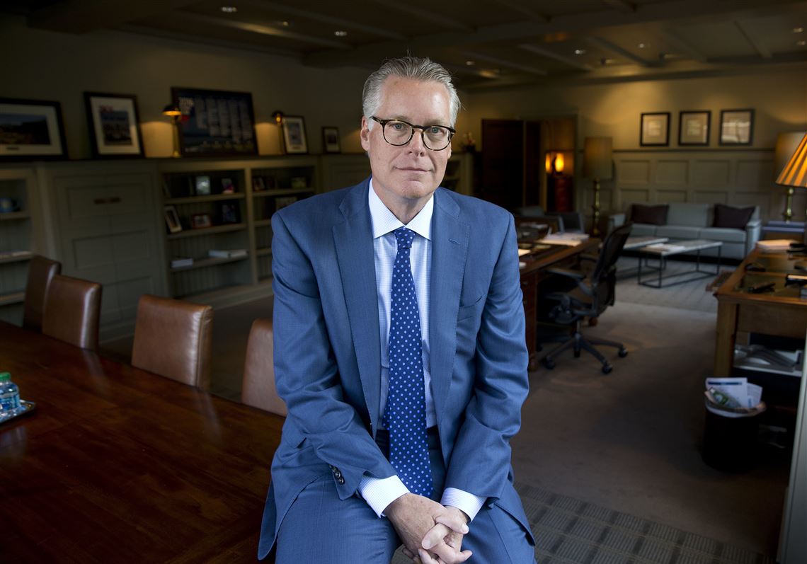 In this Thursday, May 12, 2016, photo, Delta Air Lines CEO Ed Bastian poses for a portrait in his office at the company's headquarters in Atlanta. Delta Air Lines is posting record profits and is generally envied by the rest of the industry, due largely to its success in catering to high-paying business passengers. Bastian is trying to improve the airline’s regional carriers and get coach passengers to think about service before price. (AP Photo/John Bazemore)