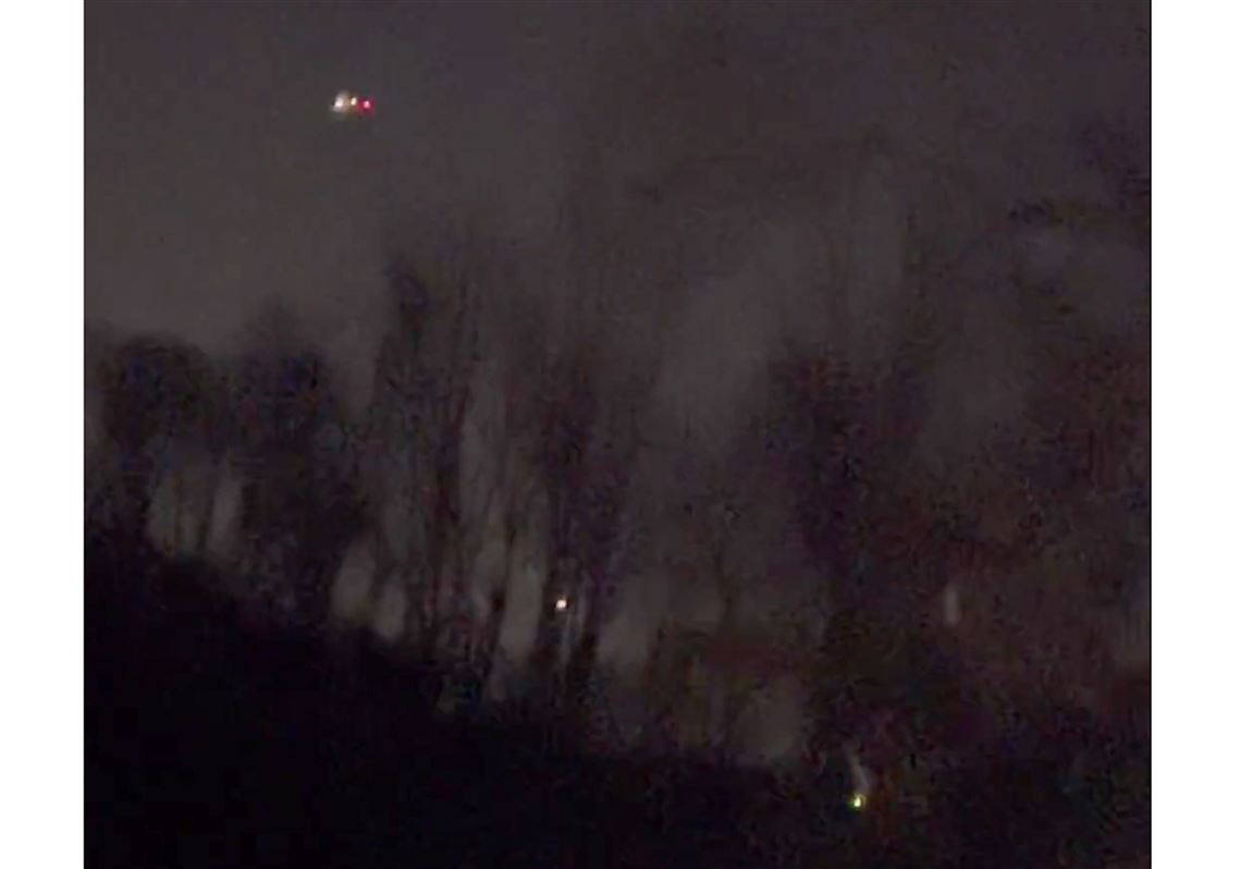 This image taken from video shows what appears to be drones flying over Randolph, N.J., on Dec. 4, 2024. 