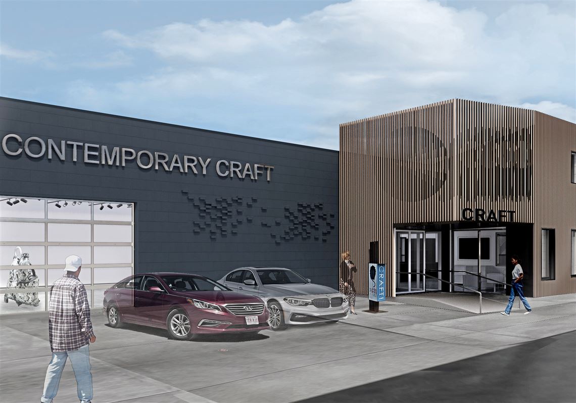 Here's an architectural rendering of the facade of the new Contemporary Craft in Upper Lawrenceville.  
