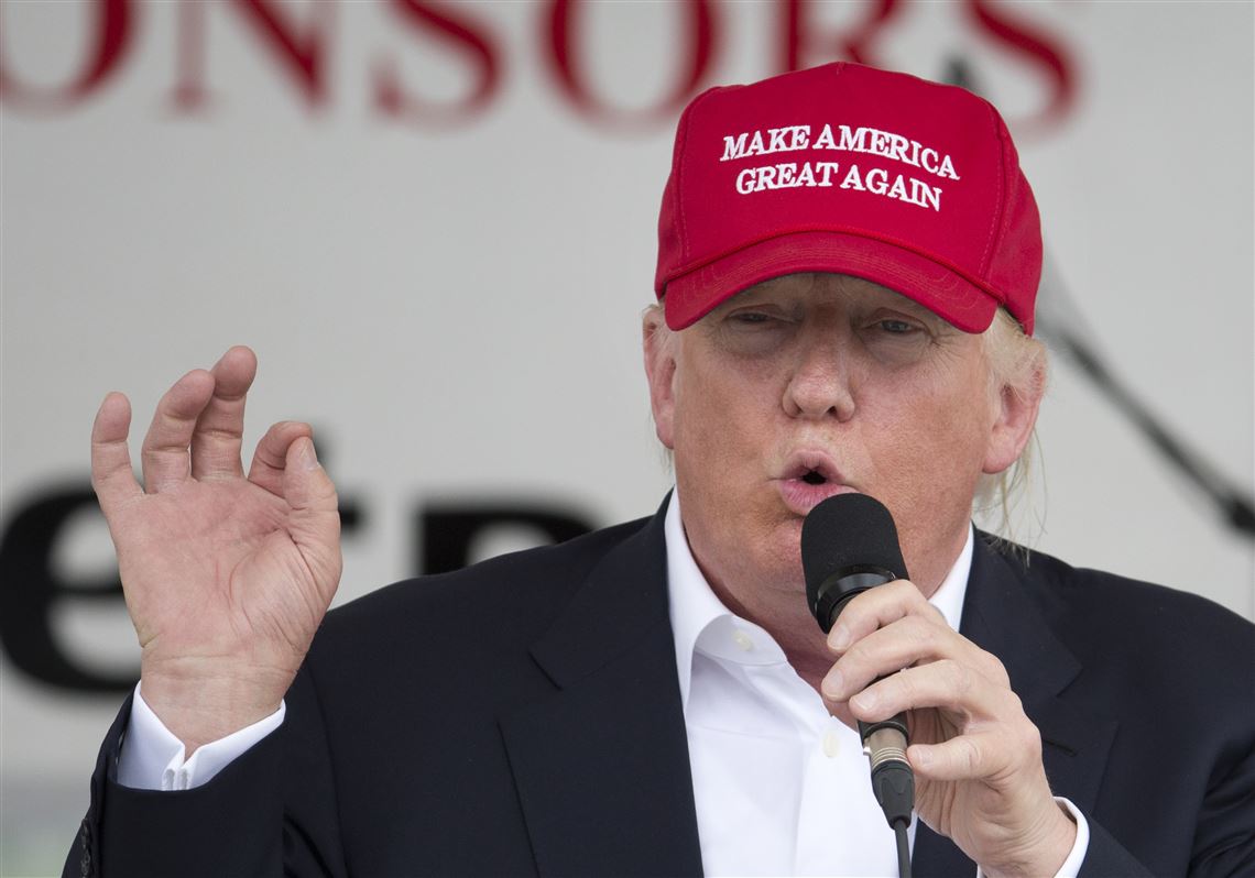 Republican presidential candidate Donald Trump speaks to supporters and bikers at a Rolling Thunder rally at the National Mall in Washington, Sunday, May 29, 2016.