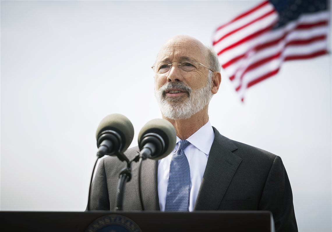 Pennsylvania Governor Tom Wolf speaking with the press on July 22, 2021.