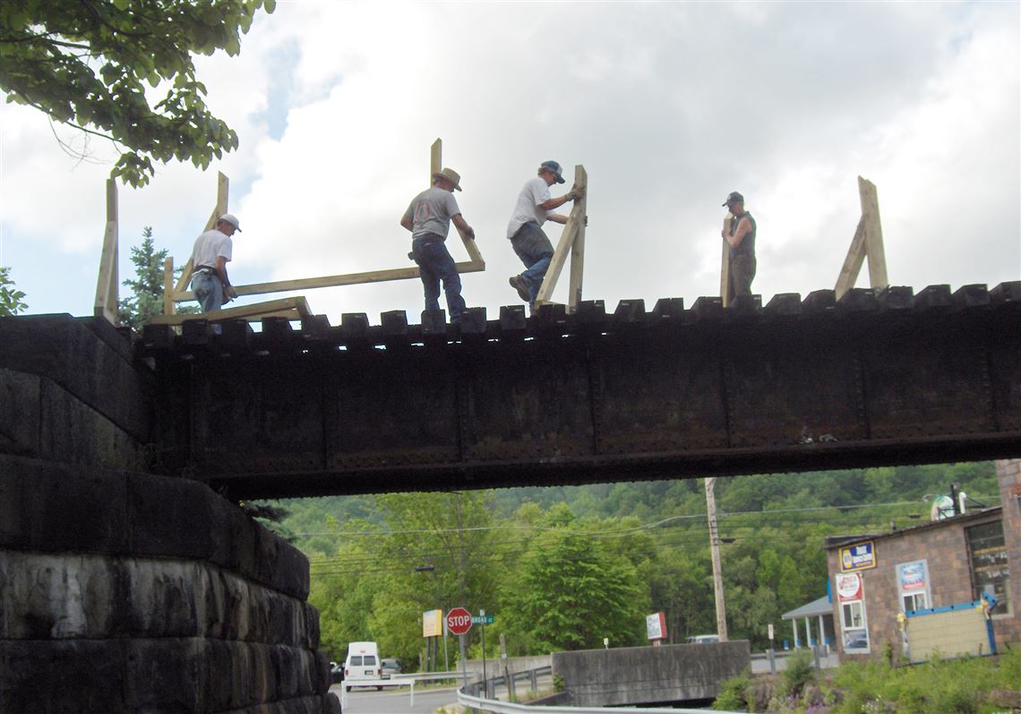 In 2012, volunteers decked and railed a trestle in New Bethlehem on the Redbank Valley Trail. 