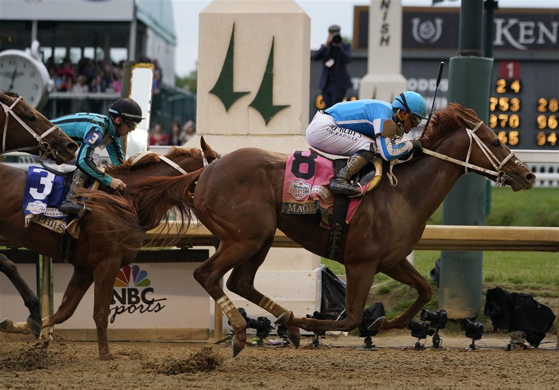 Mage crosses finish line 1st at Kentucky Derby, puts cap on chaotic, tragic week