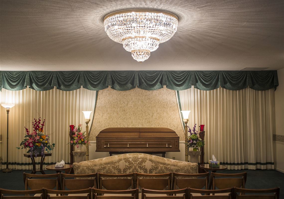 This Jan. 25 photo shows a room inside a funeral home in Saginaw, Mich.