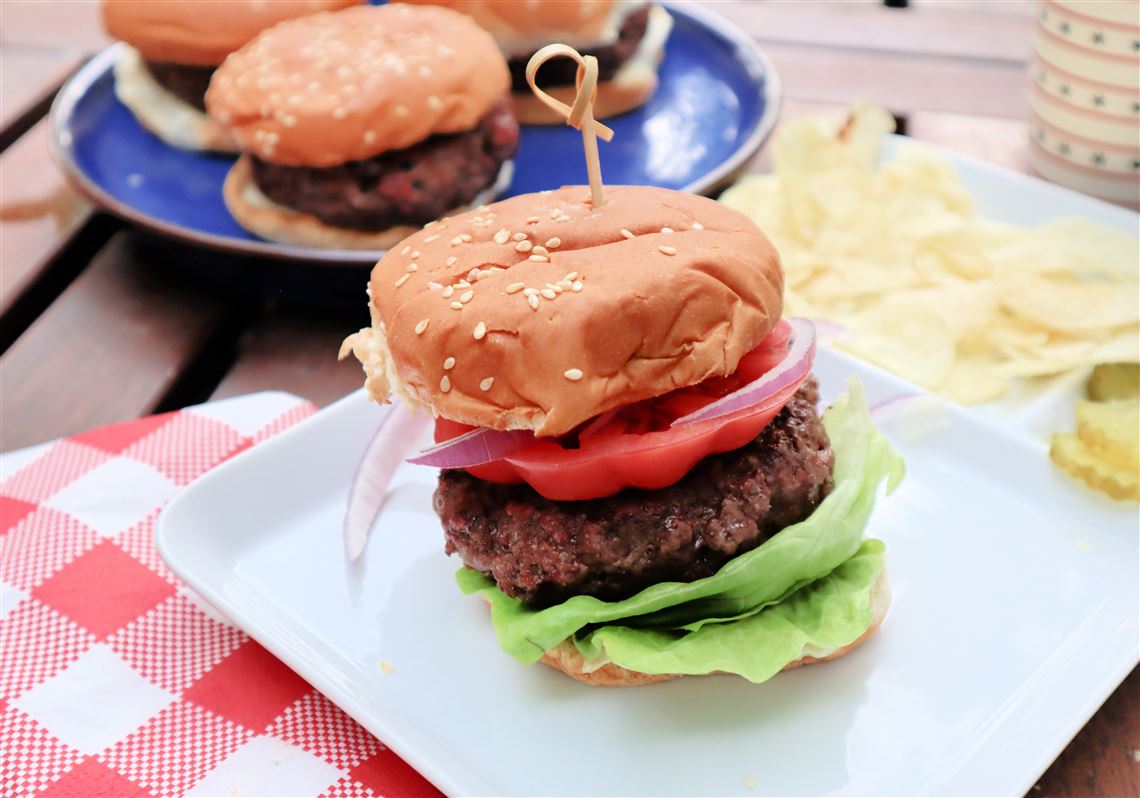 Making your own ground meat for burgers in food processor.