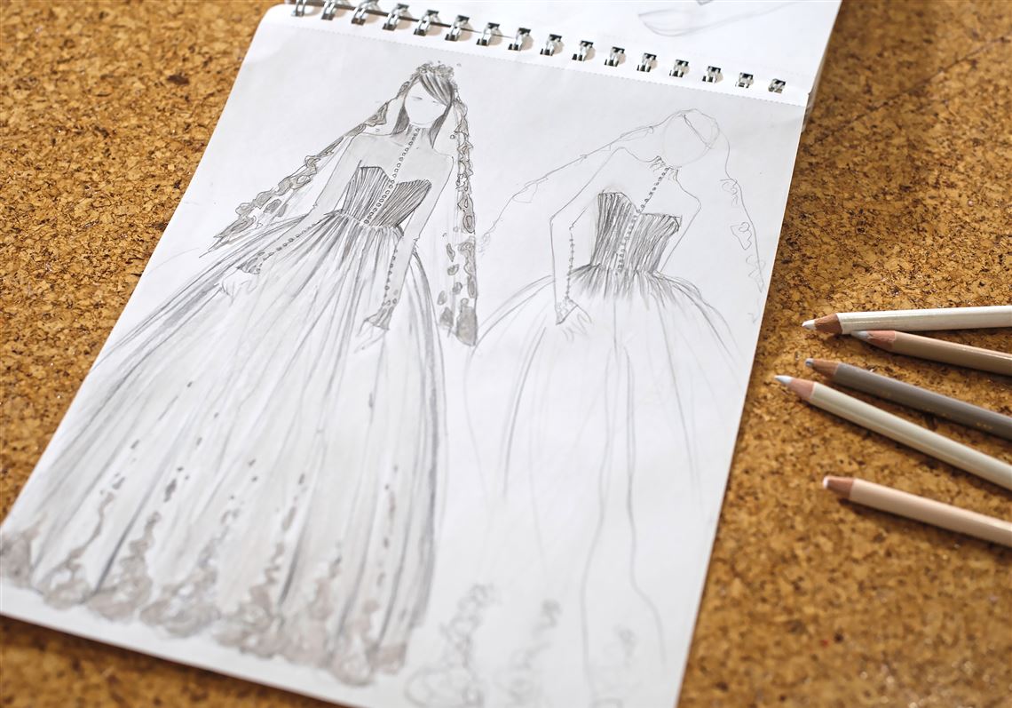 Wedding gown shop sketch design