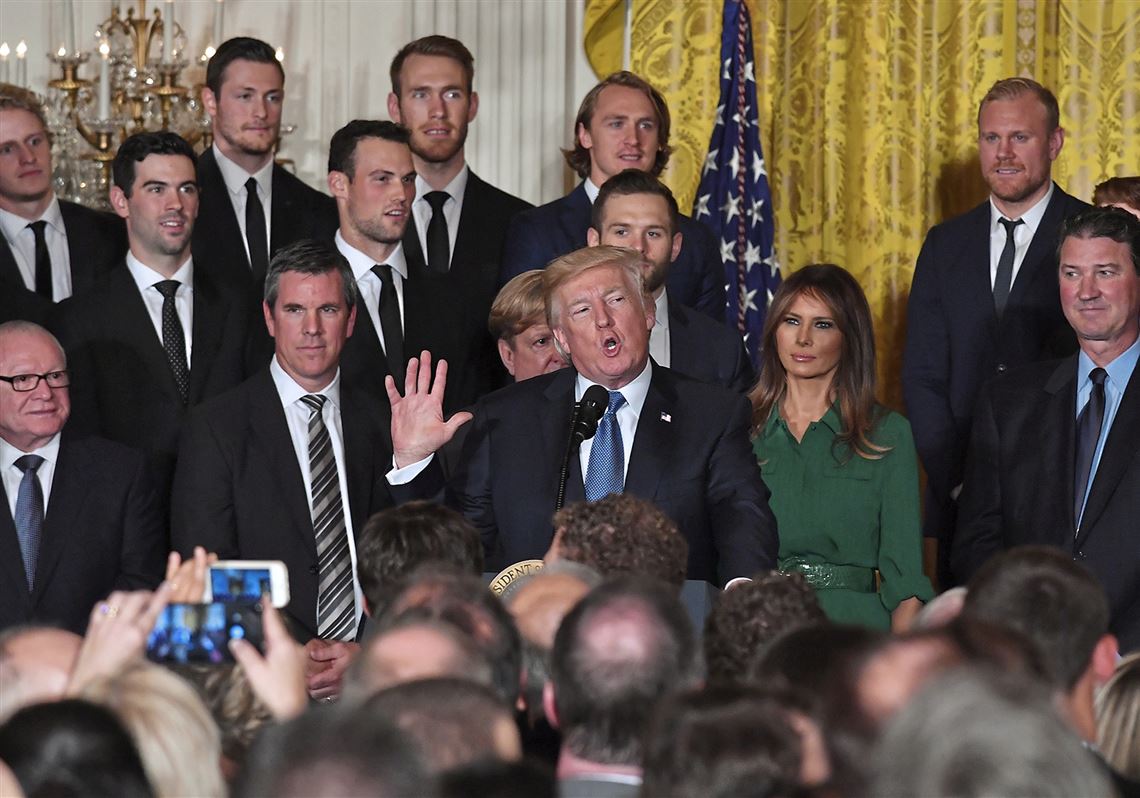 Stanley Cup champion Pittsburgh Penguins visit Trump at White