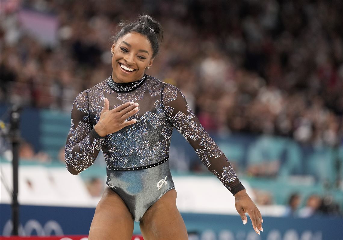 Simone Biles shakes off calf injury to dominate during Olympic gymnastics  qualifying | Pittsburgh Post-Gazette