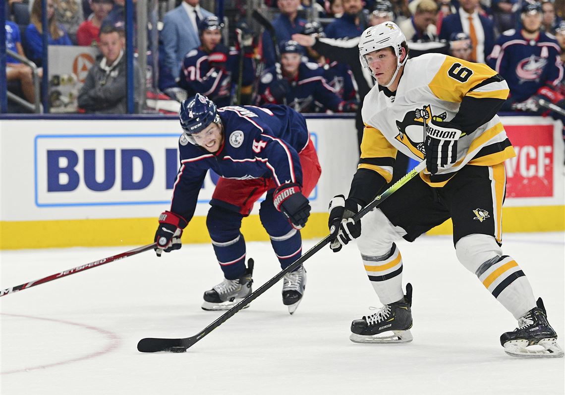 Pittsburgh Penguins' John Marino (6) during the first period of