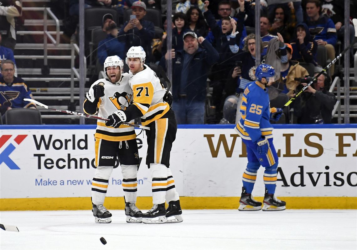 Bryan Rust provides golden goal for Penguins in gritty road overtime win against Blues, snapping 4-game losing streak Pittsburgh Post-Gazette