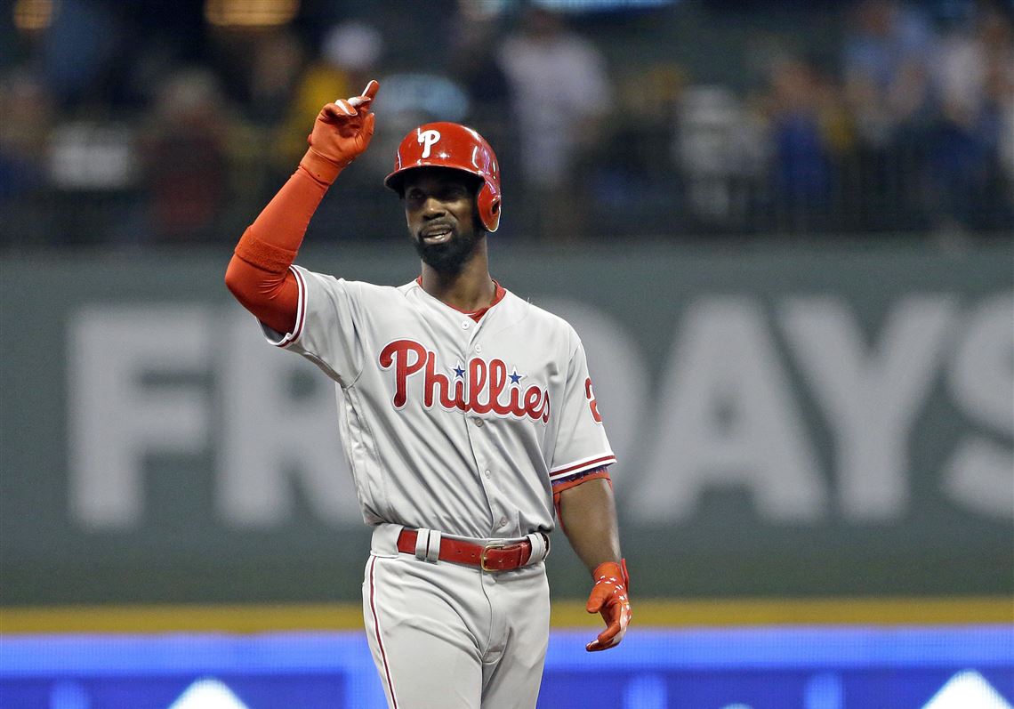 Andrew McCutchen of the Philadelphia Phillies in action against the