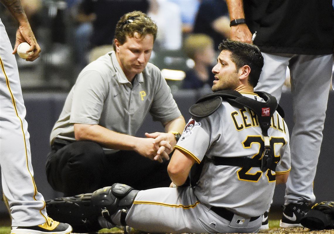 Pirates catcher Francisco Cervelli held out after getting hit in