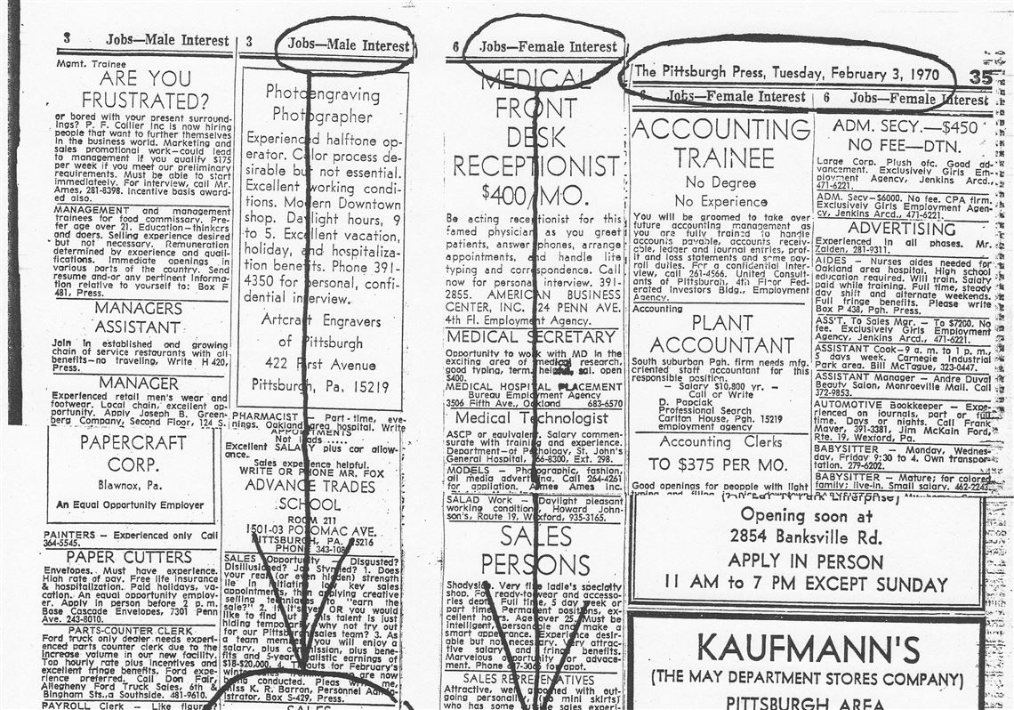 Long history of discriminatory newspaper ads | Pittsburgh Post-Gazette