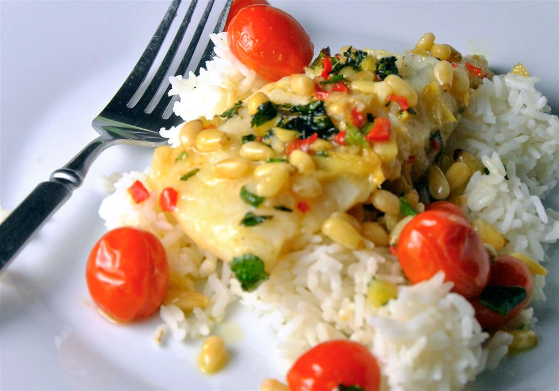 Let's Eat: Baked Haddock with Ginger, Tomatoes and Pine Nuts ...