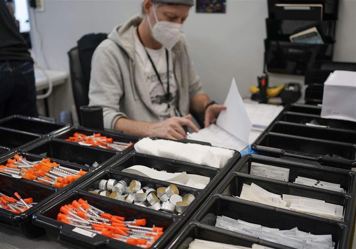 Supplies for drug users are seen at an overdose prevention center, OnPoint NYC, in New York, Feb. 18, 2022. 