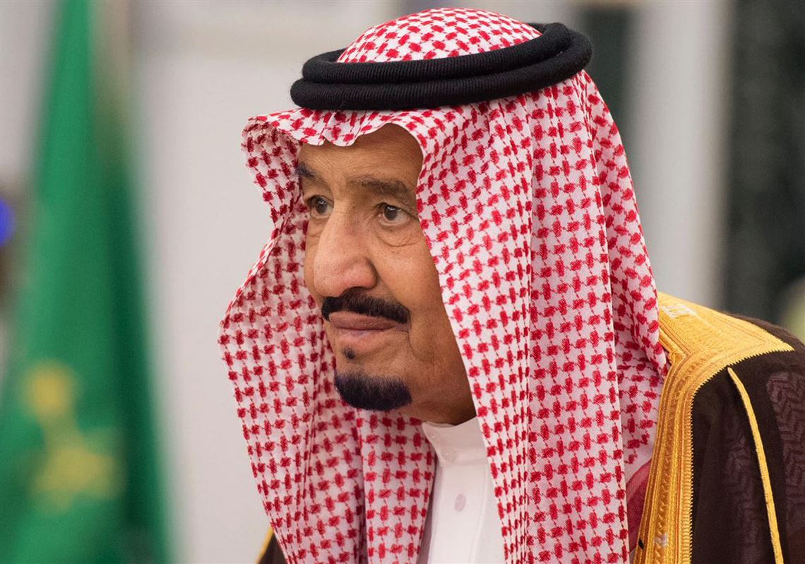 In this photo provided by the Saudi Press Agency, King Salman attends a swearing in ceremony in Riyadh, Saudi Arabia, Monday, Nov. 6, 2017. The king has sworn in new officials to take over from a powerful prince and former minister believed to be detained in a large-scale sweep that has shocked the country and upended longstanding traditions within the ruling family. (Saudi Press Agency, via AP)