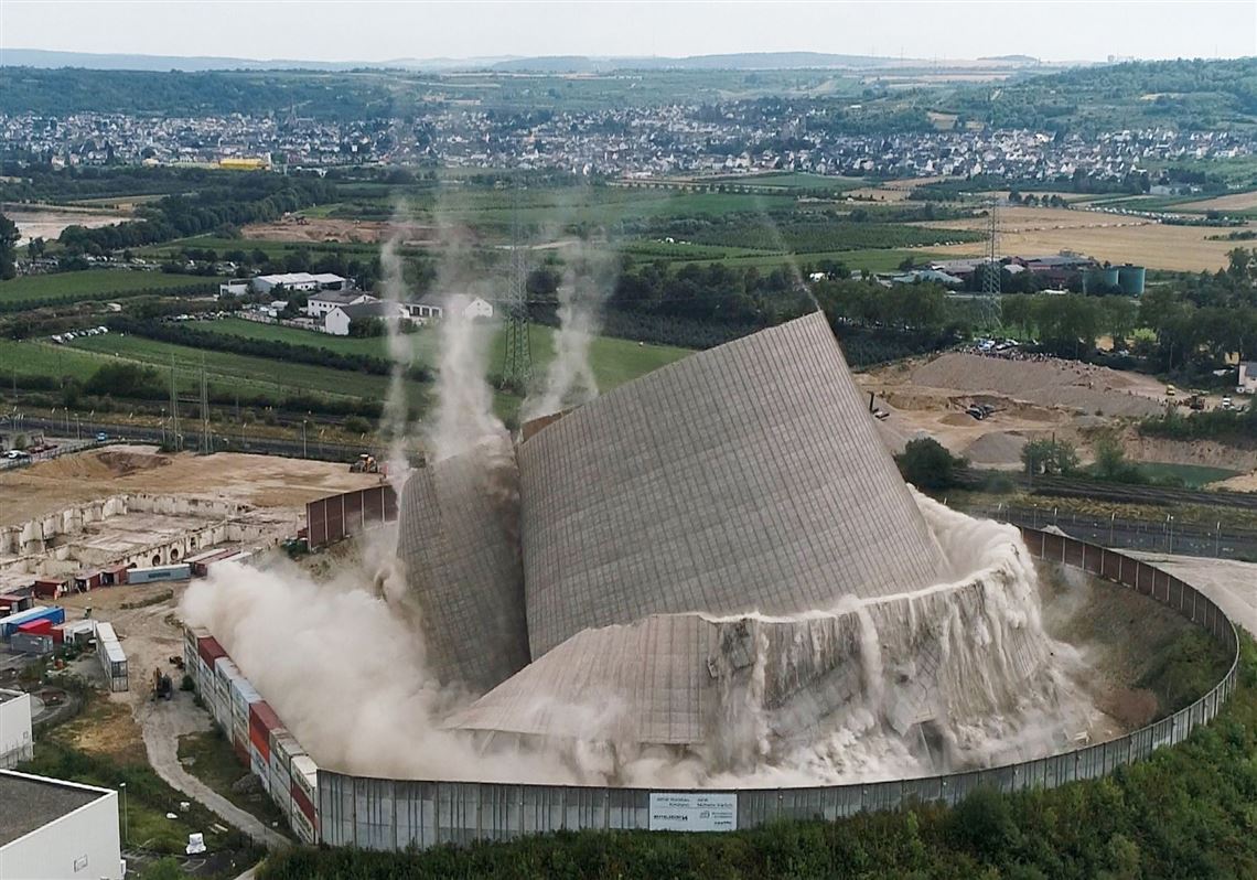 Shortlived German nuclear plant's cooling tower demolished Pittsburgh PostGazette