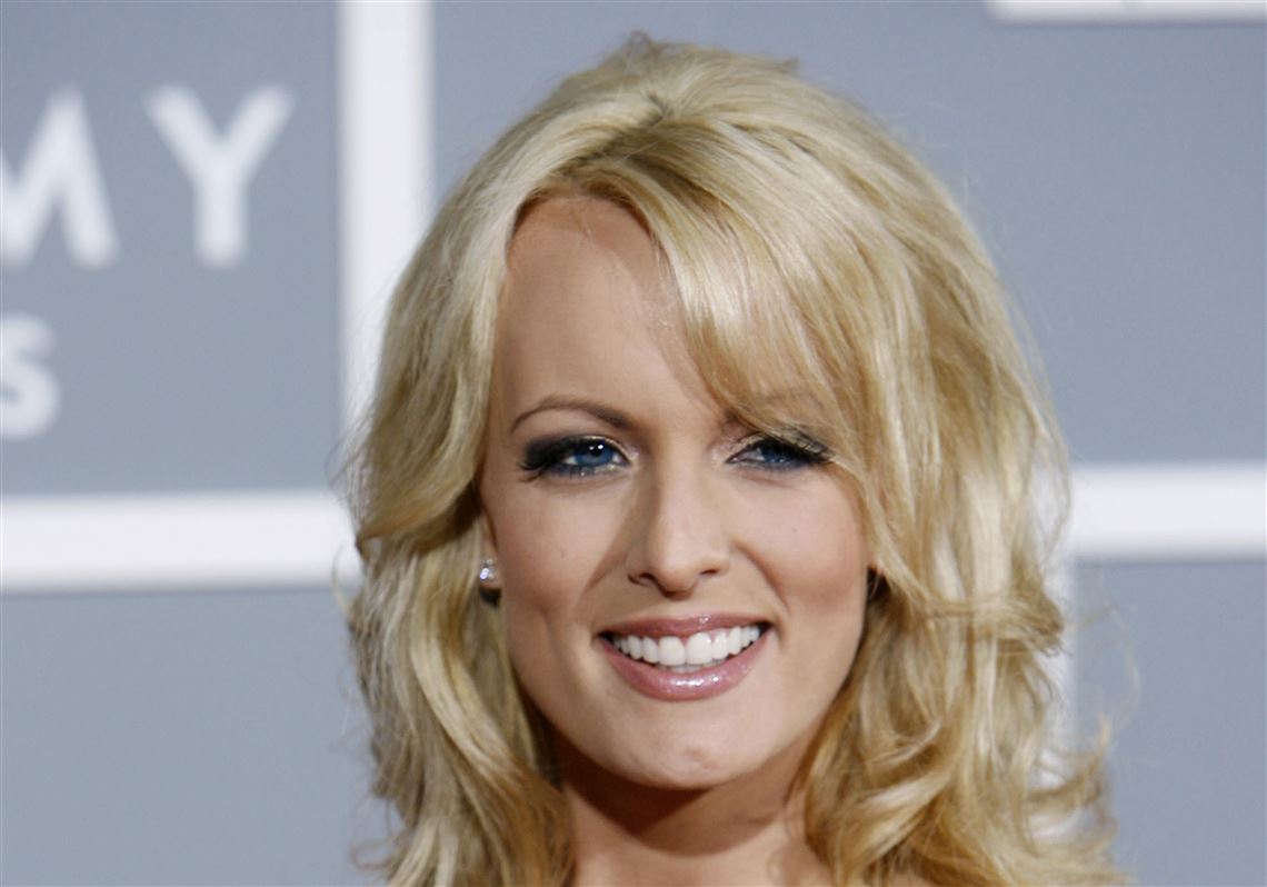 In this Feb. 11, 2007, file photo, Stormy Daniels arrives for the 49th Annual Grammy Awards in Los Angeles.