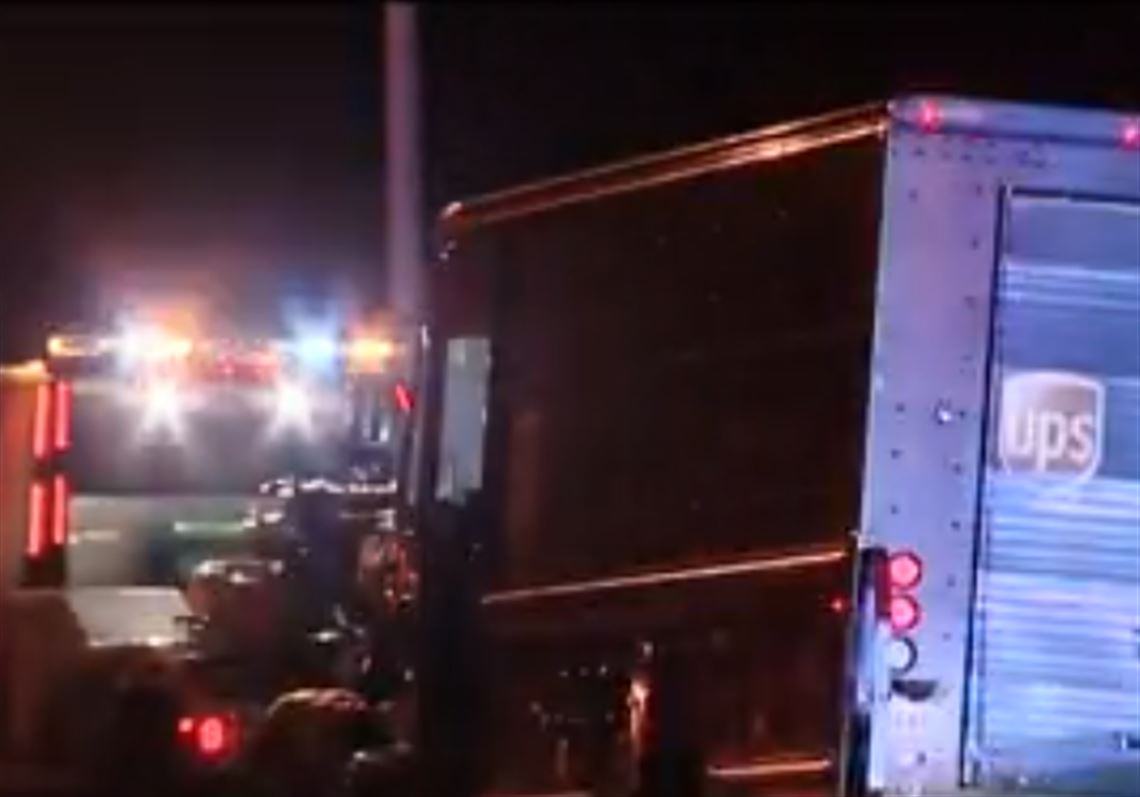 A UPS truck driver struck three other vehicles on Route 28 in O’Hara during rush hour Friday, January 4, 2019.