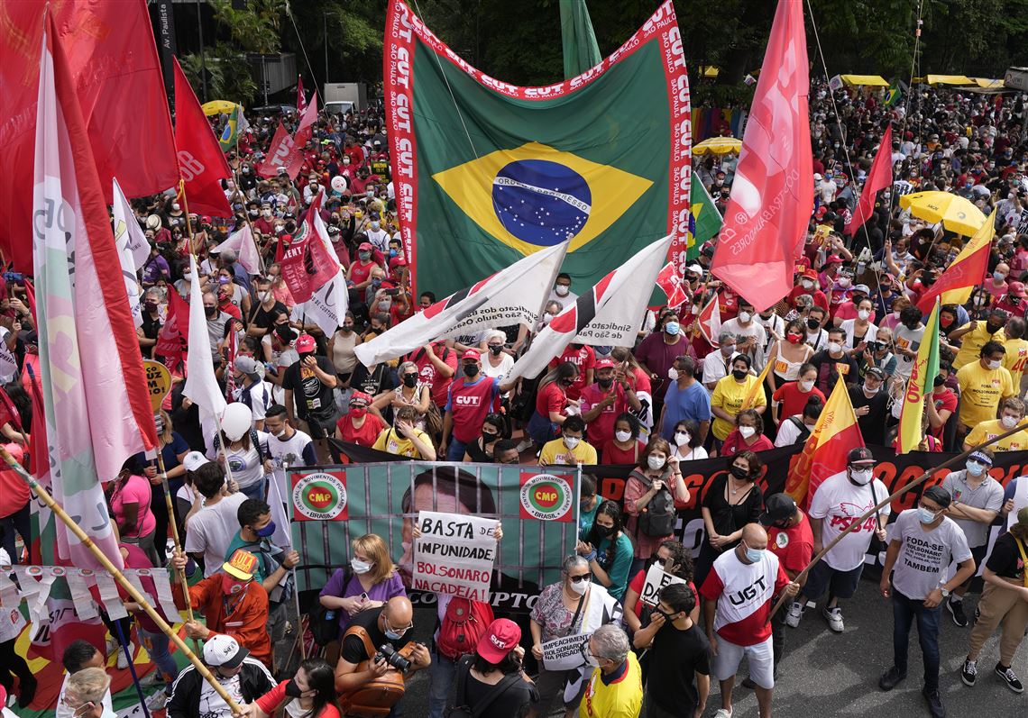 Thousands in Brazil protest President Jair Bolsonaro, seek his impeachment  | Pittsburgh Post-Gazette