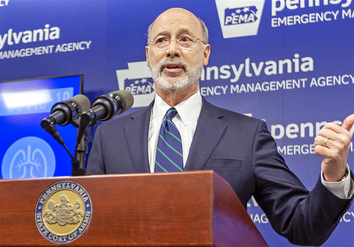 Pennsylvania Gov. Tom Wolf speaks during an update on the coronavirus and outline steps Pennsylvanians can take to keep themselves healthy, Friday, March 6, 2020, in Harrisburg. 