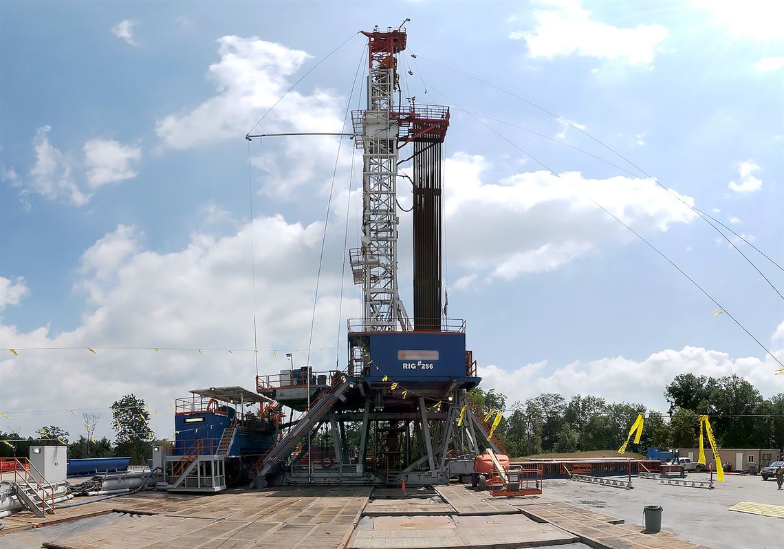 A natural gas drilling rig taps the Marcellus Shale formation in southwestern Pennsylvania. 
